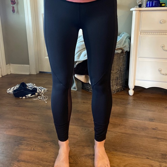 lululemon athletica Pants & Jumpsuits Black Lululemon Size 6 Tights With Mesh Detail Poshmark